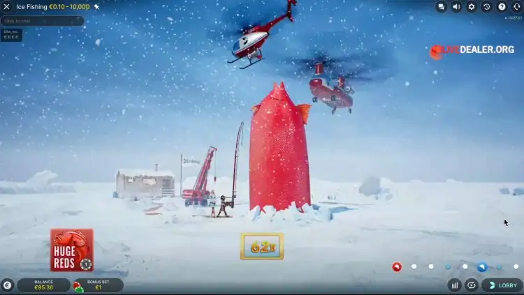 Bonusrondes in Ice Fishing Live Casino